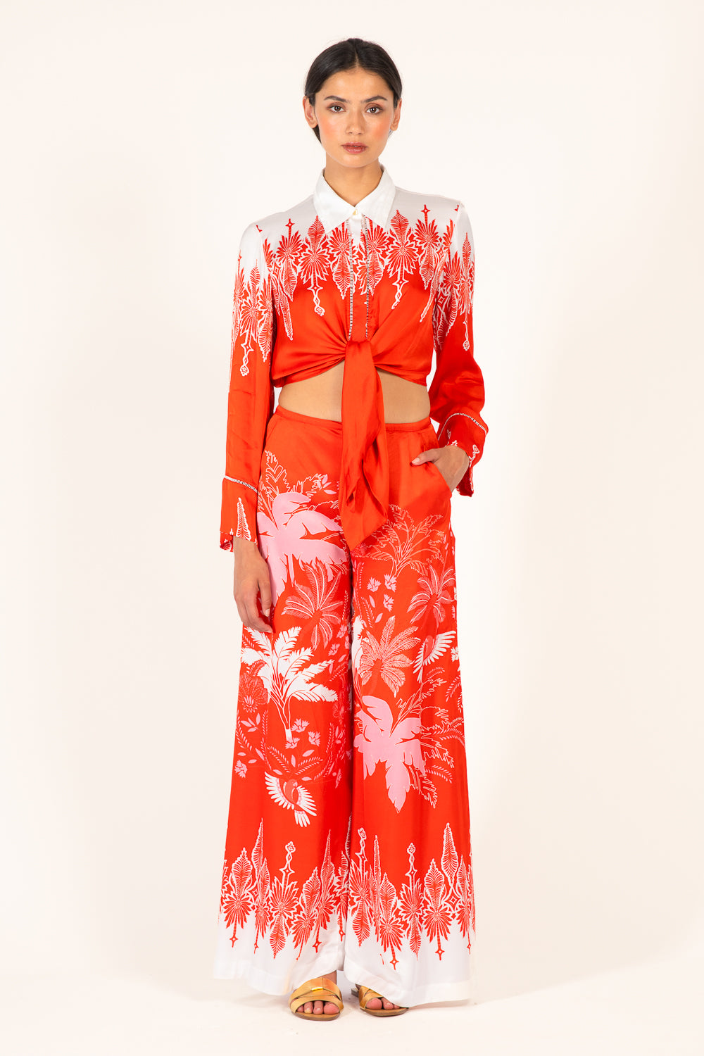 Coral Canopy pants – Pant Clea by Poupette St Barth, front view