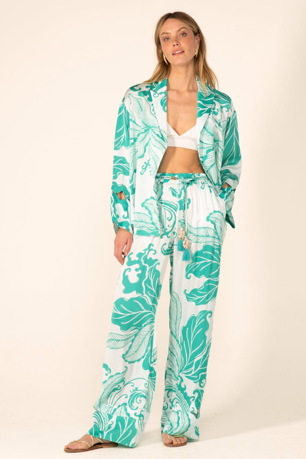 Green Reef Wave pants – Pant Patti by Poupette St Barth, view 2