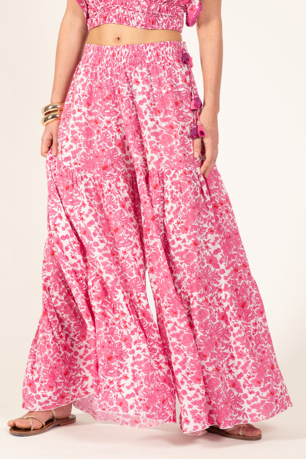 Pink Aquaflora pants – Pant Soledad by Poupette St Barth, view 4