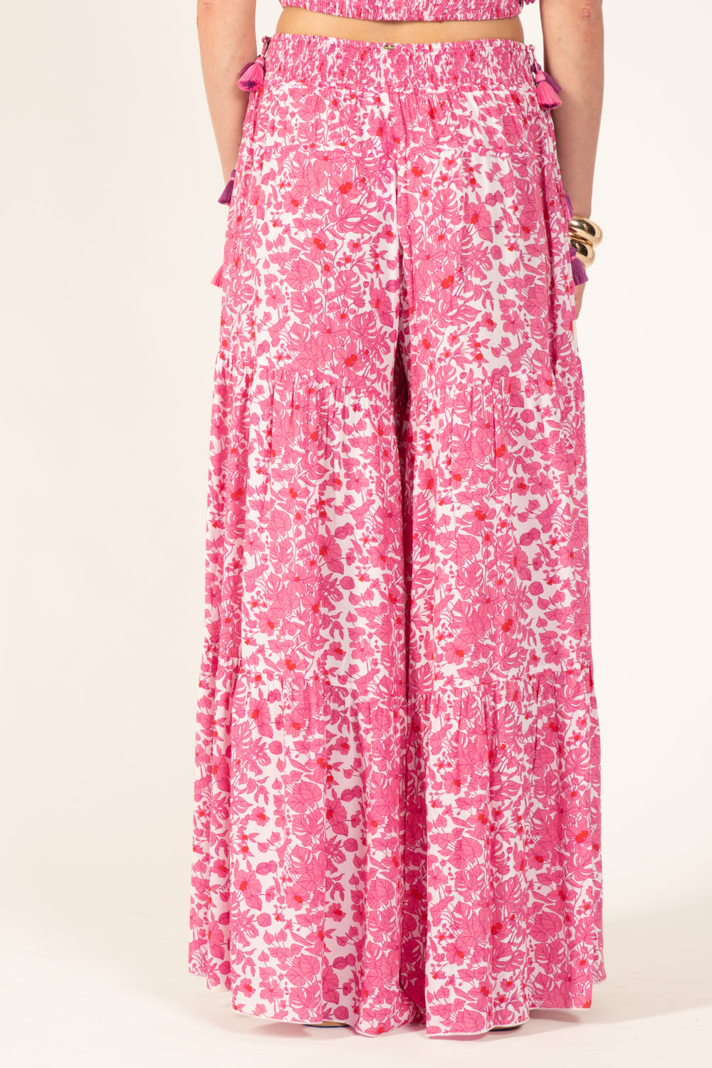 Pink Aquaflora pants – Pant Soledad by Poupette St Barth, view 8