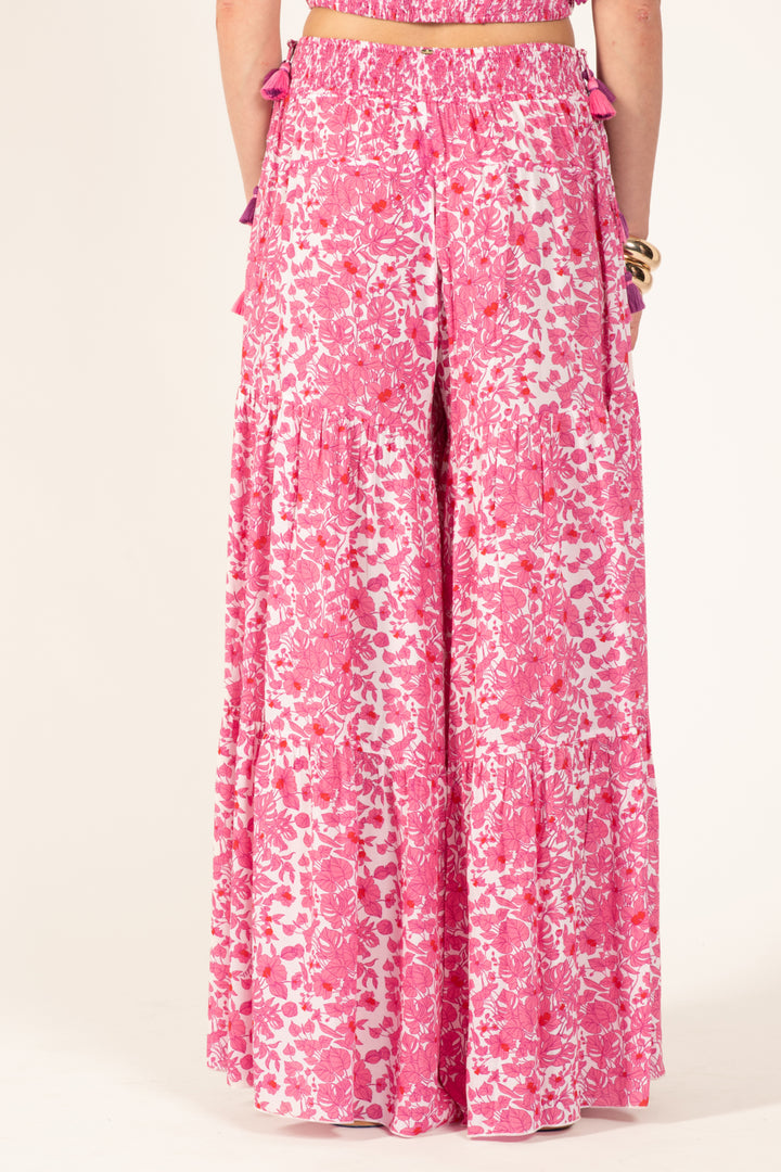 Pink Aquaflora pants – Pant Soledad by Poupette St Barth, view 8