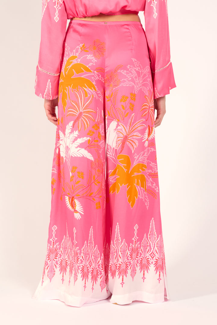 Pink Poupette St Barth Pant Clea with canopy design, lightweight fabric, and relaxed fit, perfect for casual summer wear.