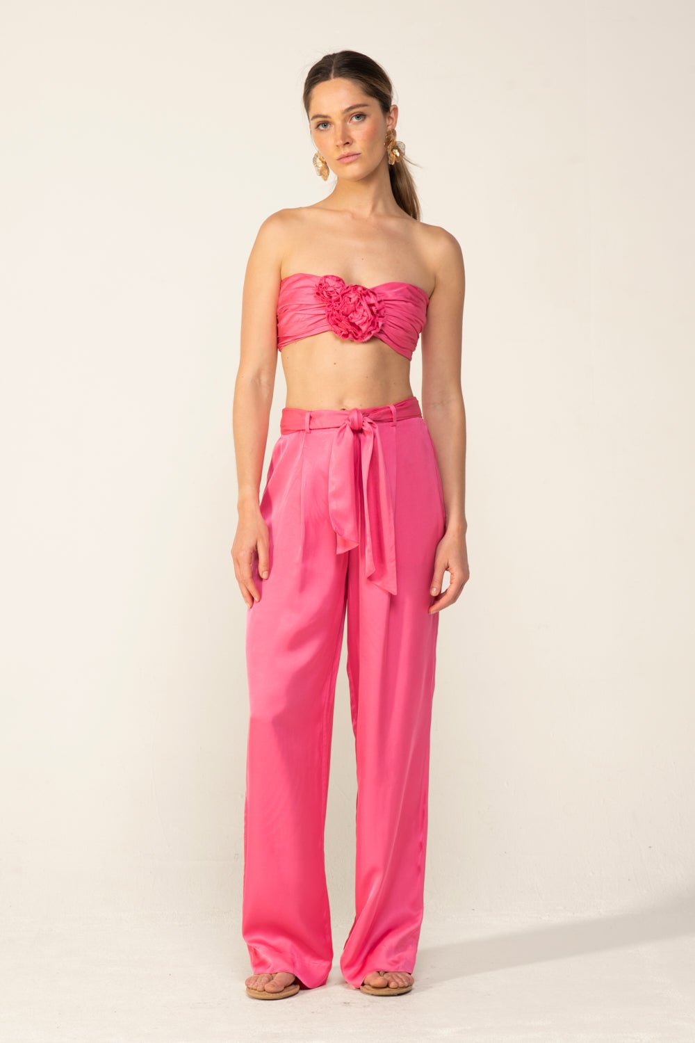 Raspberry Sorbet pants – Pant Aroa by Poupette St Barth, front view