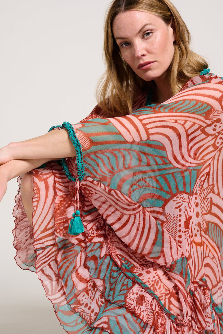 Brick Japonism poncho – Poncho Nava by Poupette St Barth, view 8