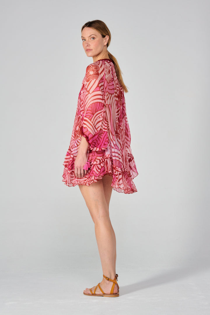 Pink Japonism poncho – Poncho Nava by Poupette St Barth, view 4