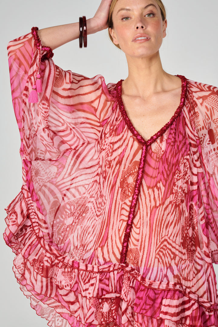 Pink Japonism poncho – Poncho Nava by Poupette St Barth, view 5