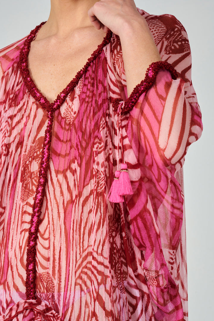 Pink Japonism poncho – Poncho Nava by Poupette St Barth, view 6