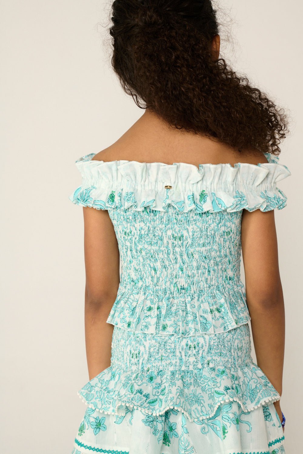 Girls' Aqua Tiare top – Top Alitza by Poupette St Barth, view 4