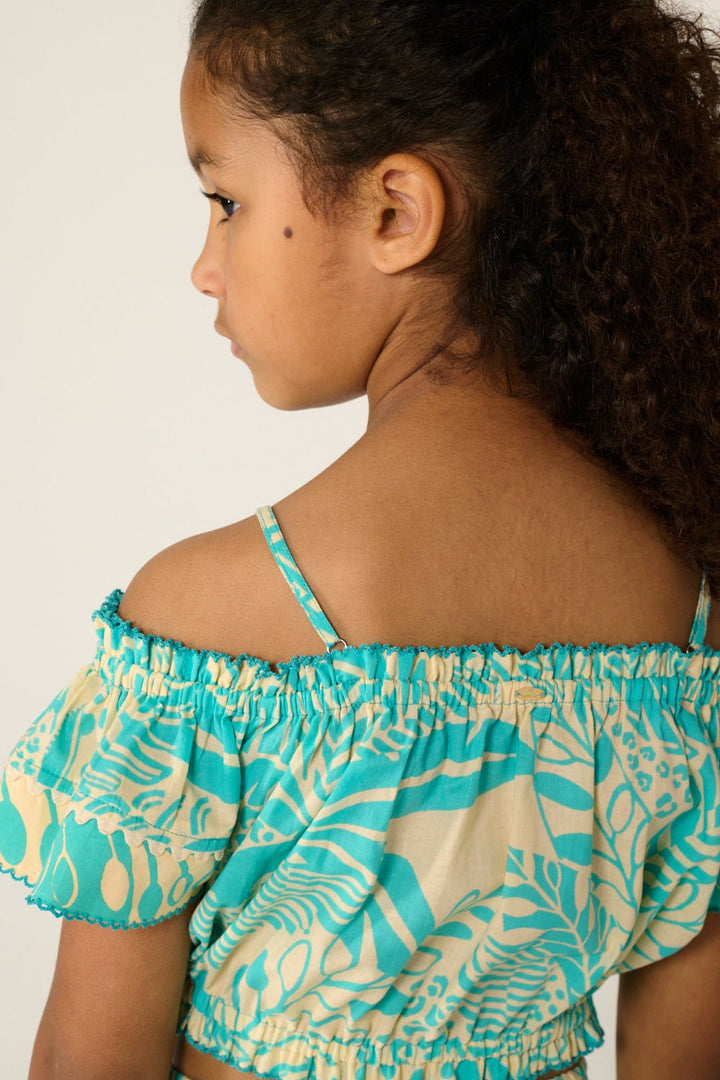 Girls' Aqua Toucan top – Top Donna by Poupette St Barth, view 3