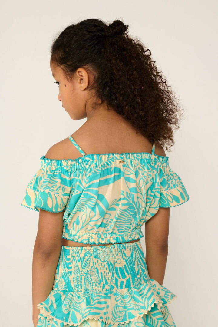 Girls' Aqua Toucan top – Top Donna by Poupette St Barth, view 4