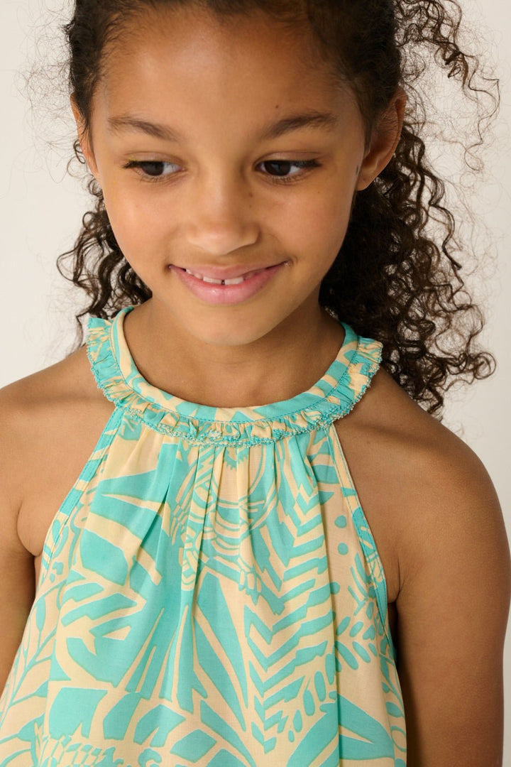 Girls' Aqua Toucan top – Top Cleo by Poupette St Barth, view 3