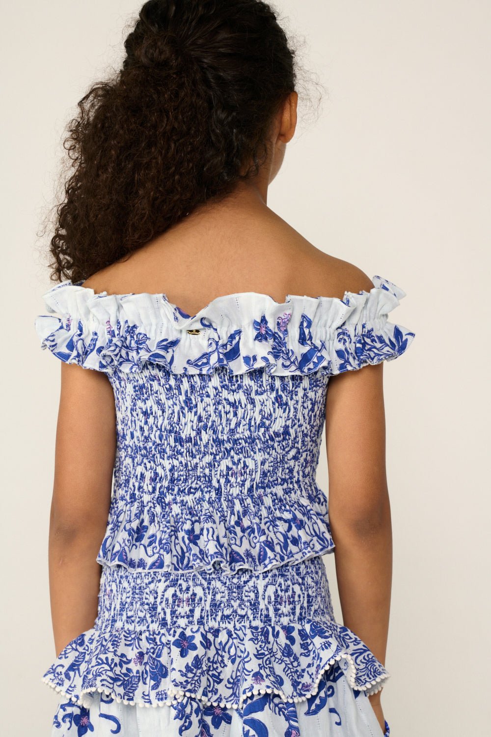 Girls' Blue Tiare top – Top Alitza by Poupette St Barth, view 5