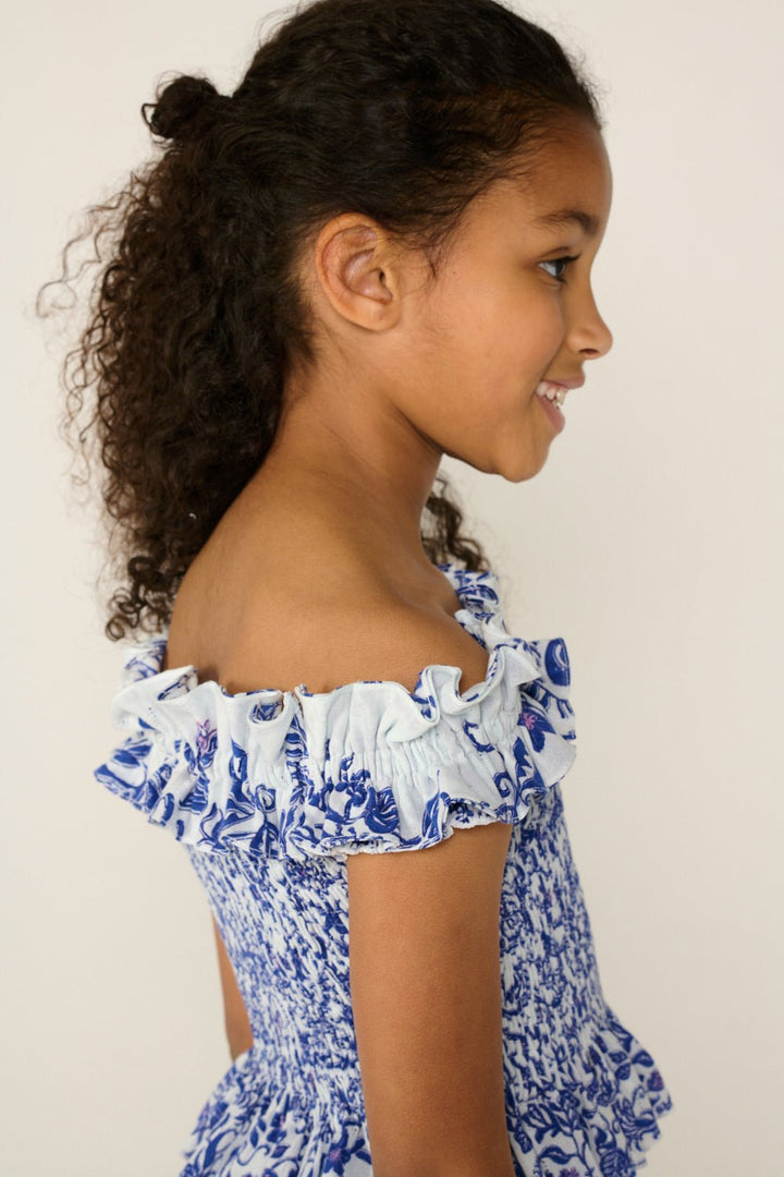 Girls' Blue Tiare top – Top Alitza by Poupette St Barth, view 4