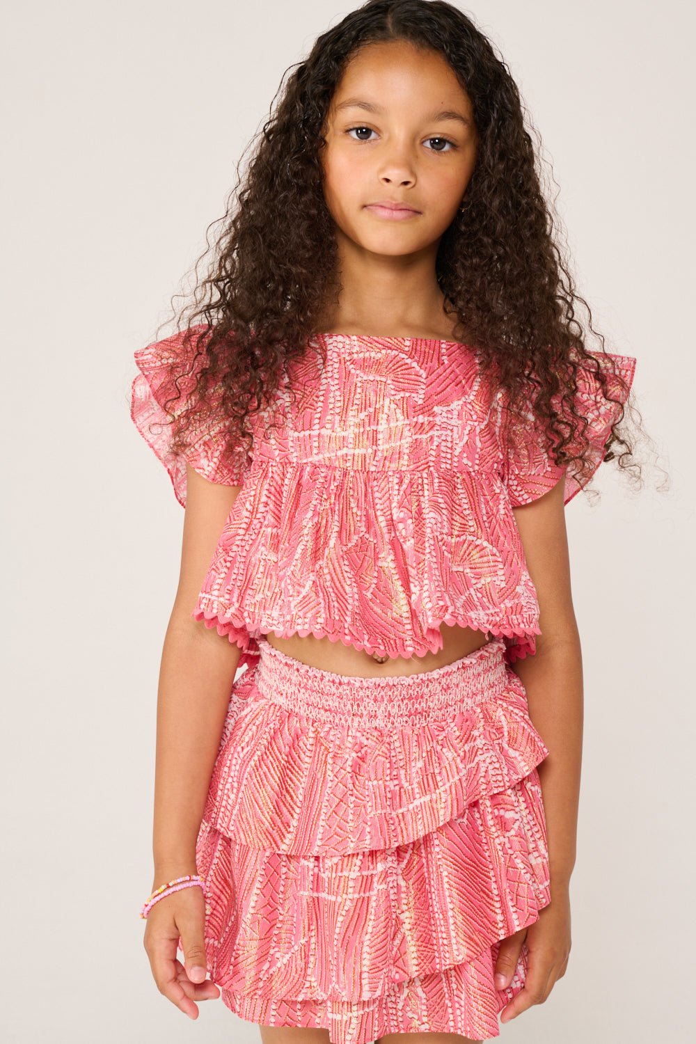 Girls' Pink Akoya top – Top Cycas by Poupette St Barth, view 2