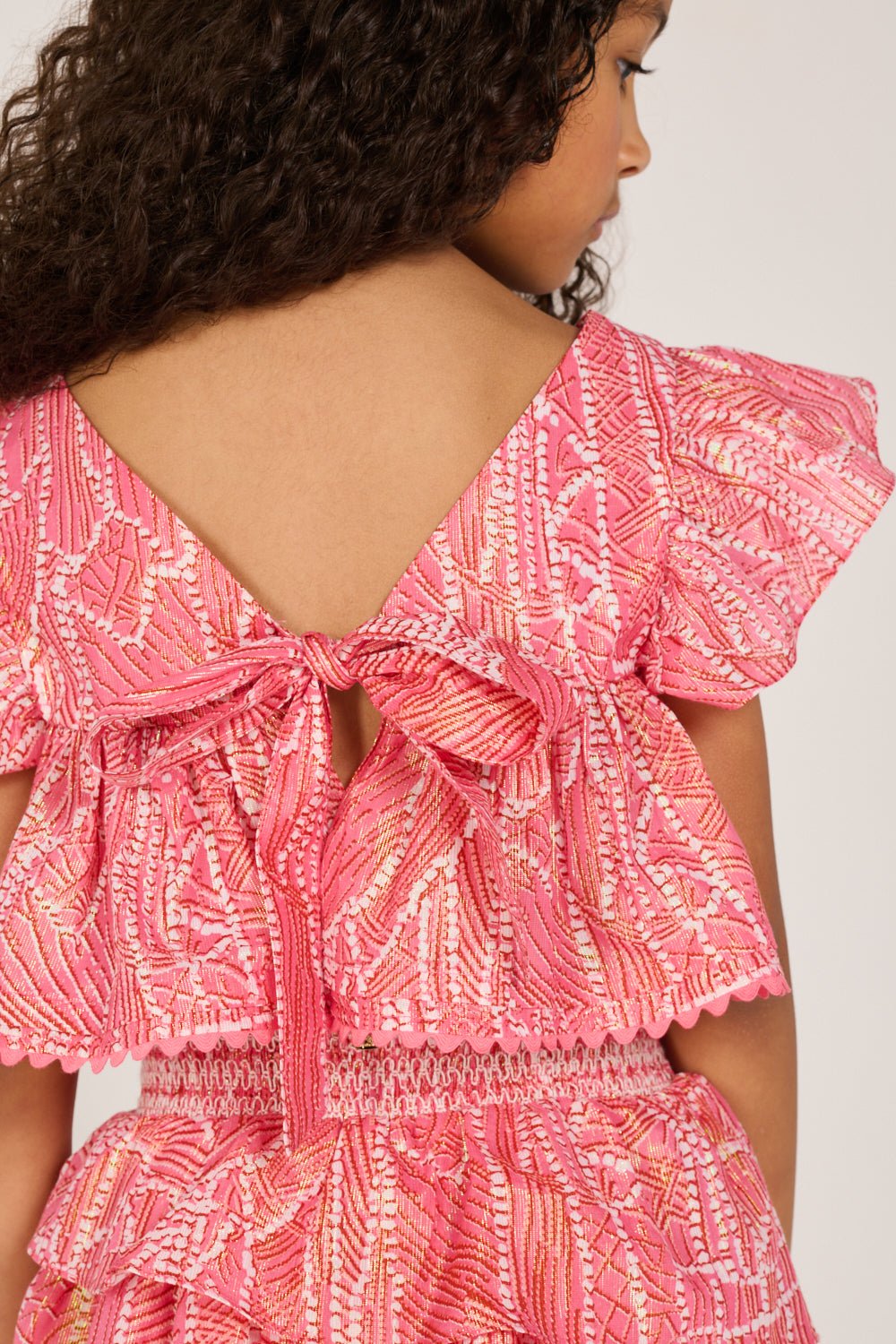Girls' Pink Akoya top – Top Cycas by Poupette St Barth, view 5