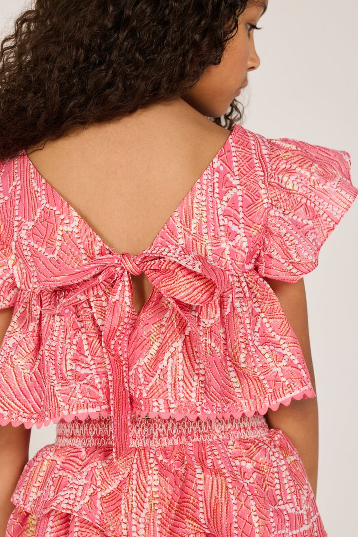 Girls' Pink Akoya top – Top Cycas by Poupette St Barth, view 5