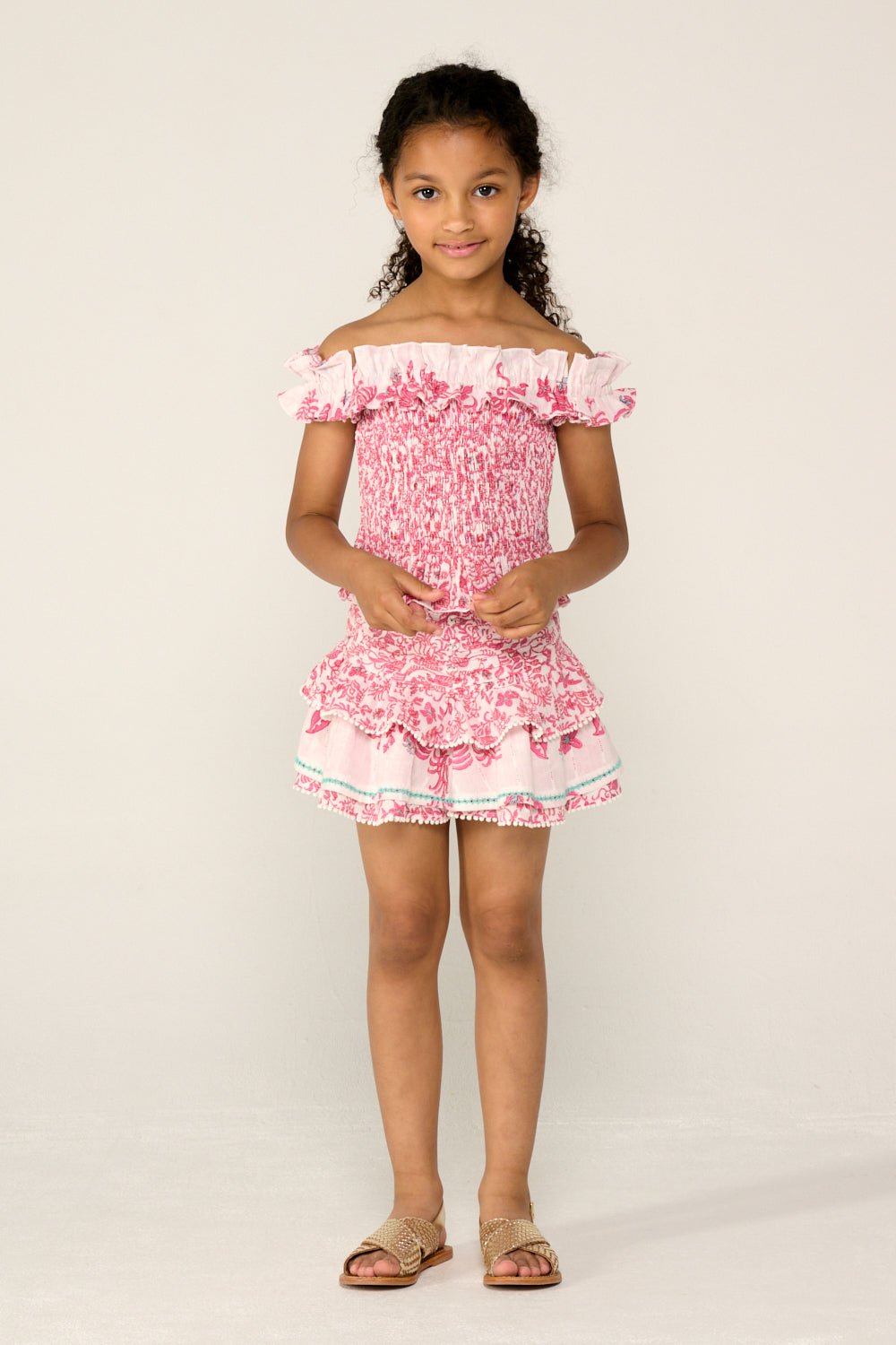 Girls' Pink Tiare top – Top Alitza by Poupette St Barth, front view