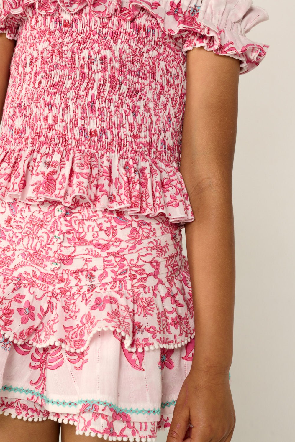 Girls' Pink Tiare top – Top Alitza by Poupette St Barth, view 5