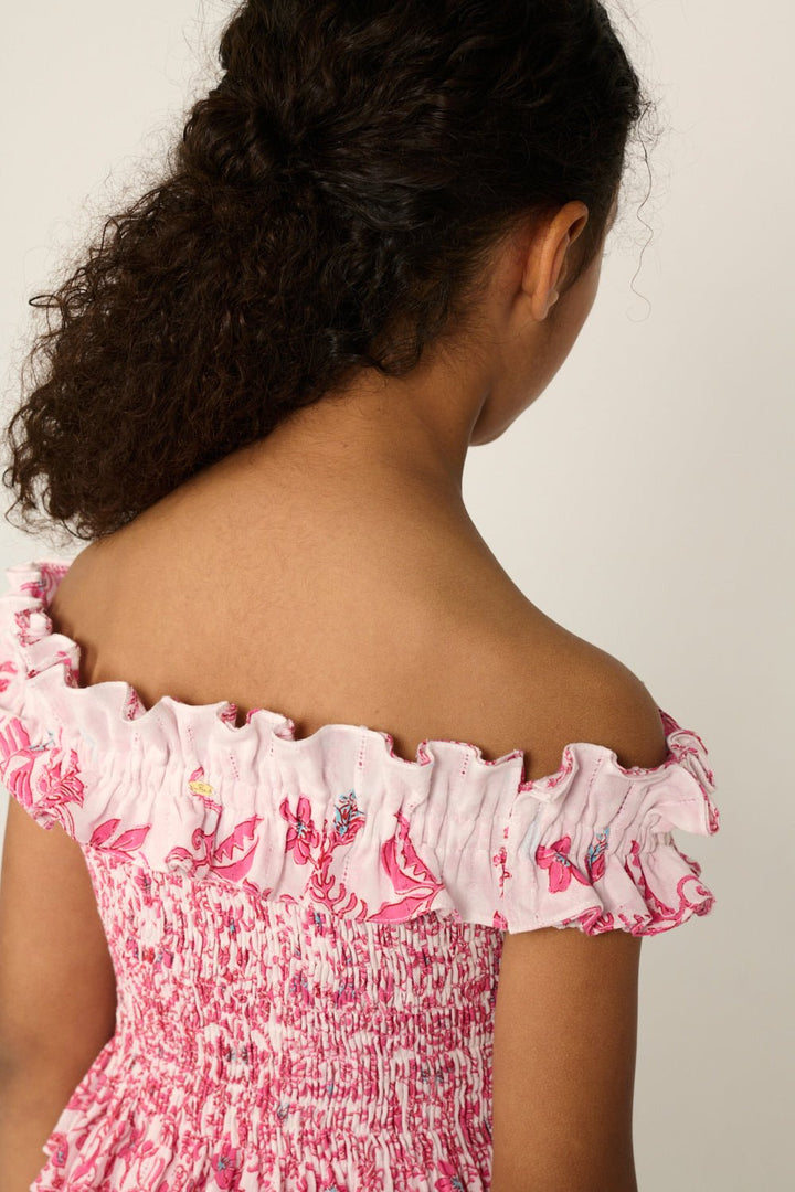 Girls' Pink Tiare top – Top Alitza by Poupette St Barth, view 3