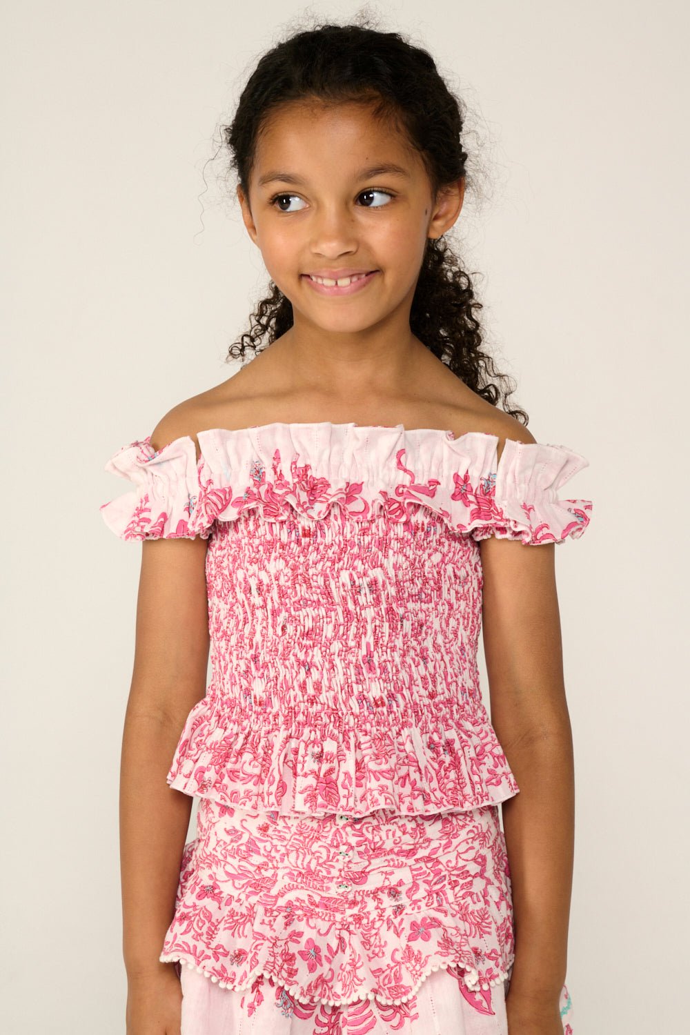 Girls' Pink Tiare top – Top Alitza by Poupette St Barth, view 2