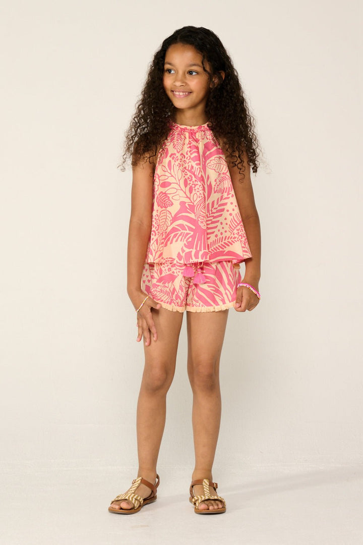 Girls' Pink Toucan top – Top Cleo by Poupette St Barth, view 2