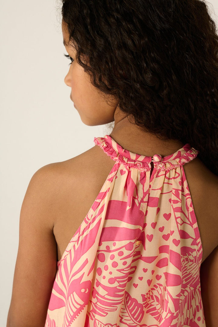 Girls' Pink Toucan top – Top Cleo by Poupette St Barth, view 6