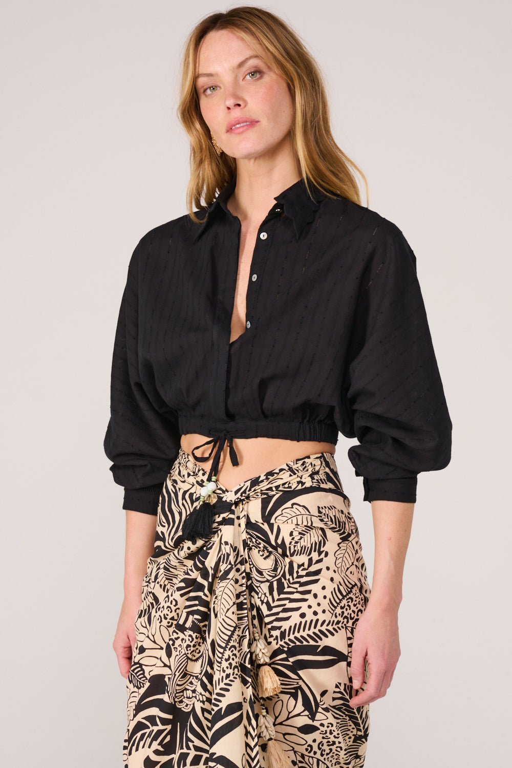 Black shirt – Shirt Alma by Poupette St Barth, view 2