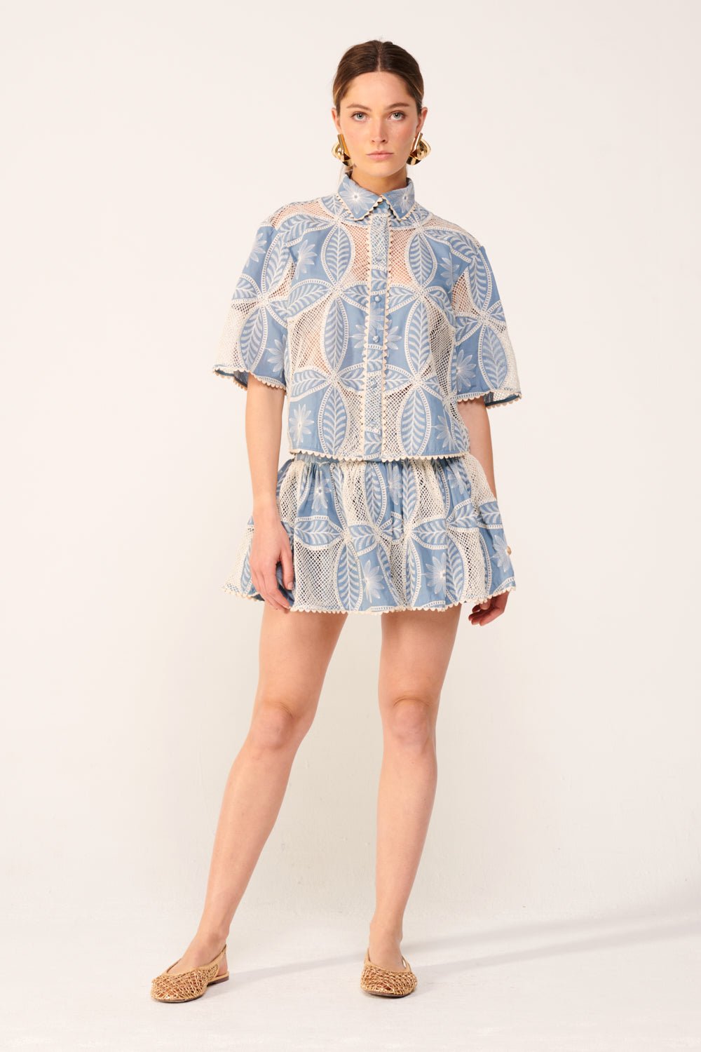 Blue shirt – Shirt Java by Poupette St Barth, front view