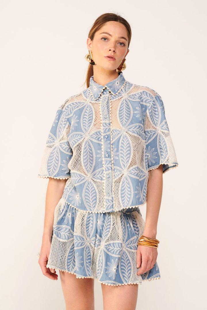Blue shirt – Shirt Java by Poupette St Barth, view 2
