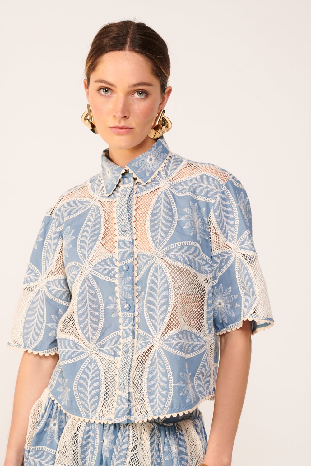 Blue shirt – Shirt Java by Poupette St Barth, view 3