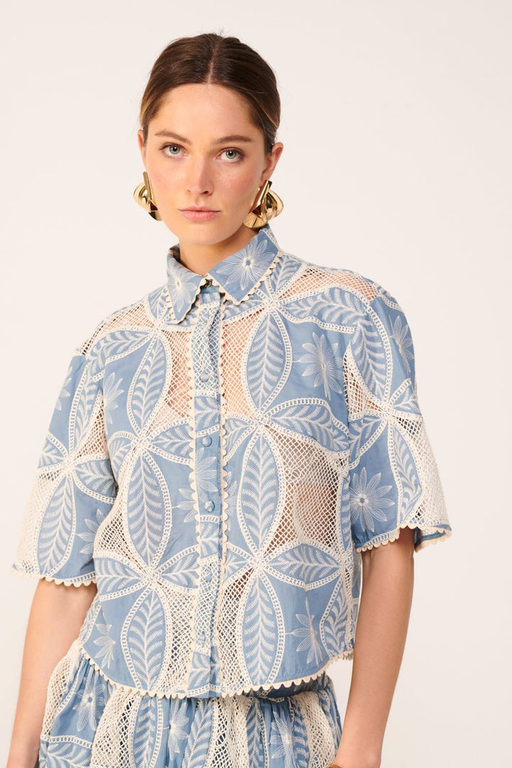 Blue shirt – Shirt Java by Poupette St Barth, view 3