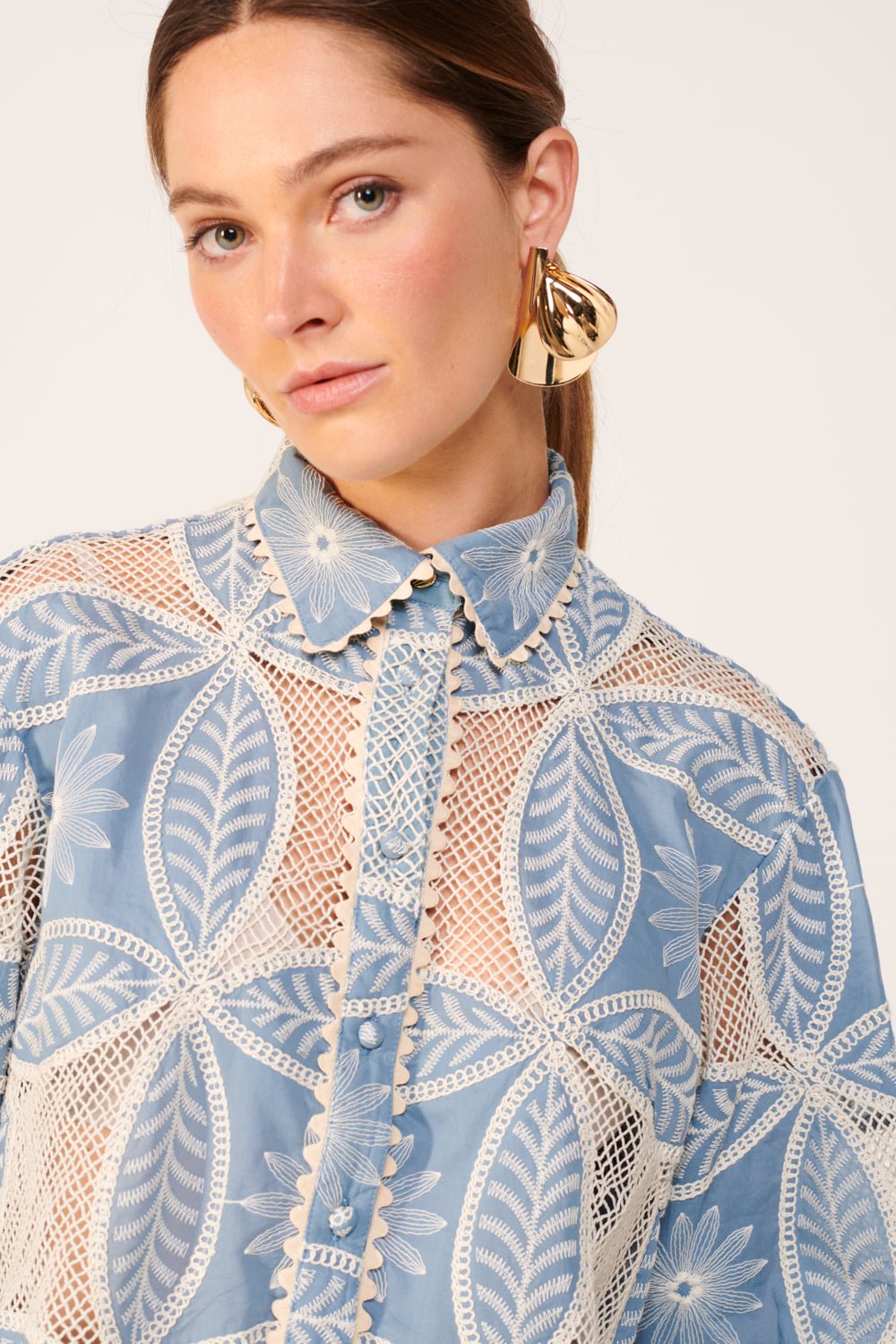 Blue shirt – Shirt Java by Poupette St Barth, view 4