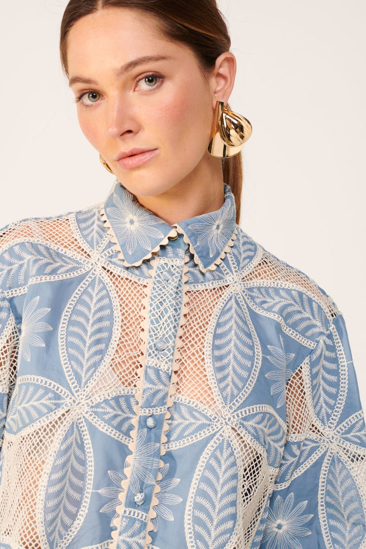 Blue shirt – Shirt Java by Poupette St Barth, view 4