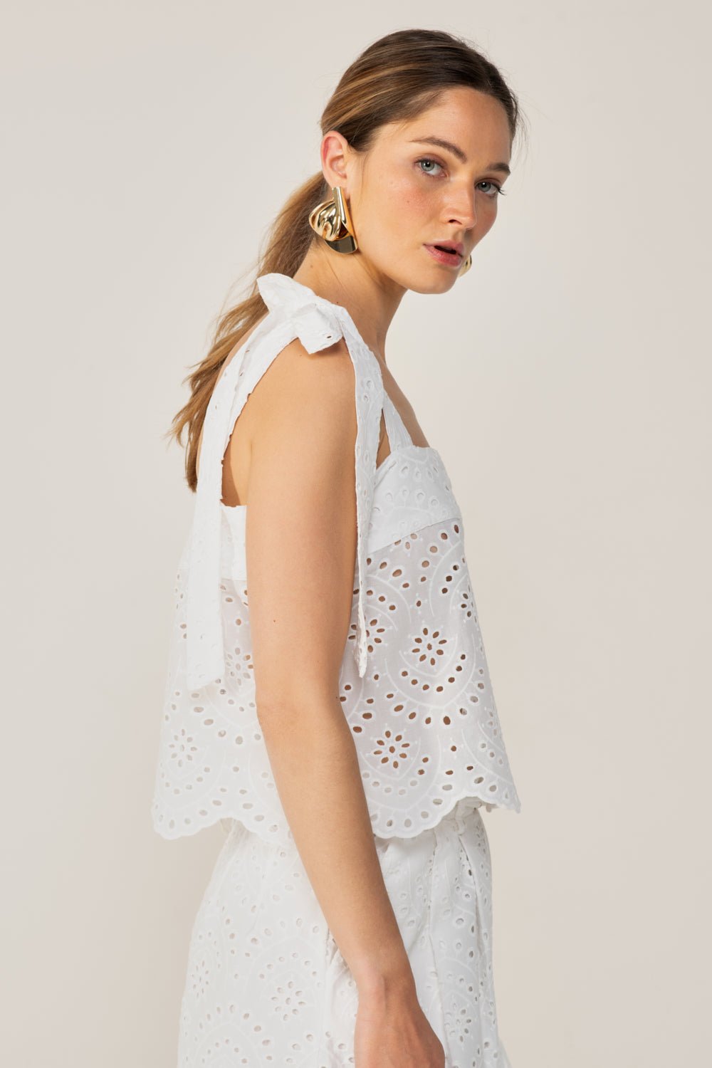 Natural White top – Top Noa by Poupette St Barth, view 4