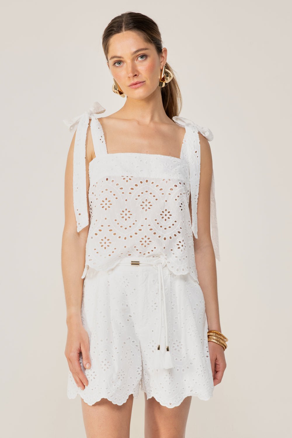 Natural White top – Top Noa by Poupette St Barth, view 2
