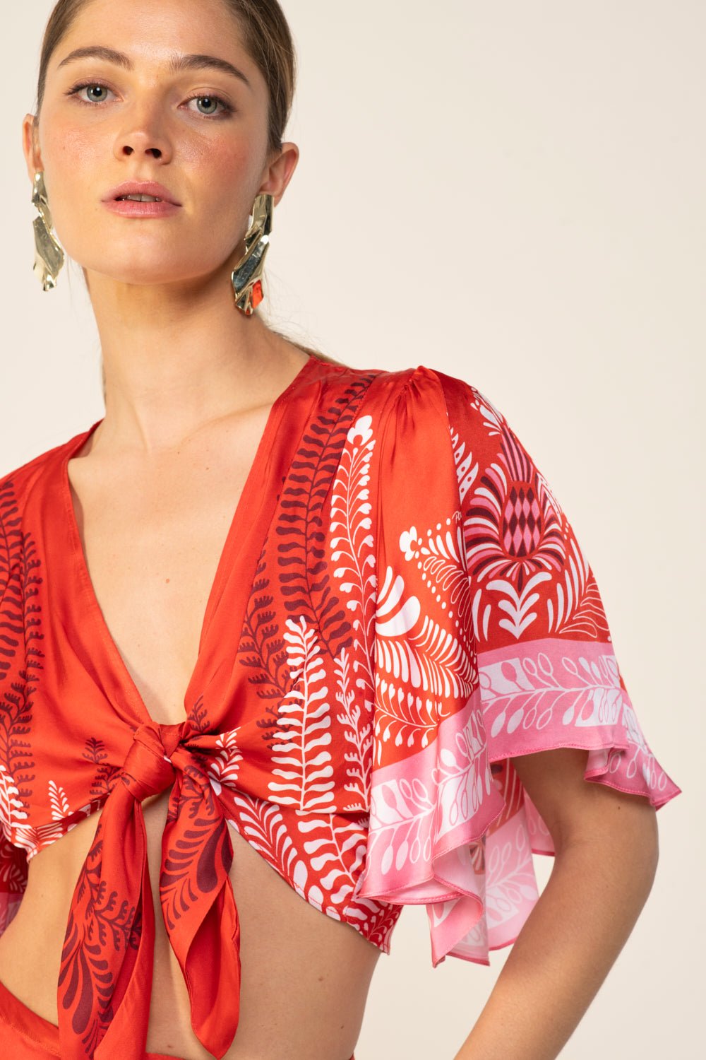 Orange Oolong top – Top Rose by Poupette St Barth, view 2