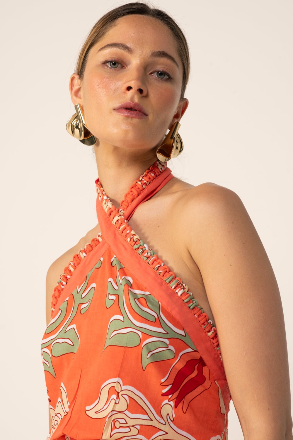 Orange Ritual top – Top Suma by Poupette St Barth, view 4