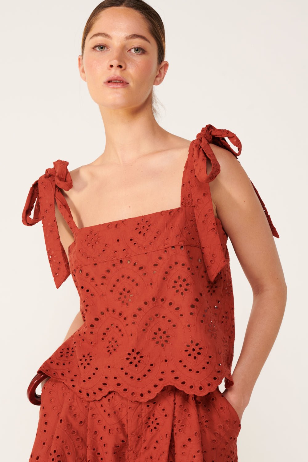 Paprika top – Top Noa by Poupette St Barth, front view