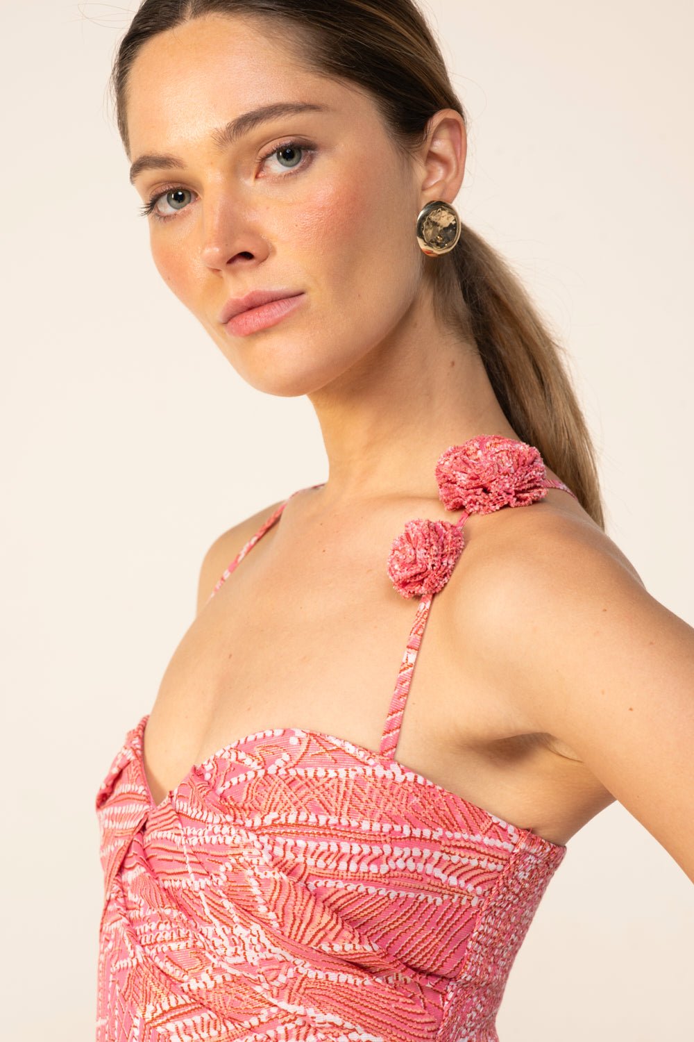 Pink Akoya top – Top Palmire by Poupette St Barth, view 3