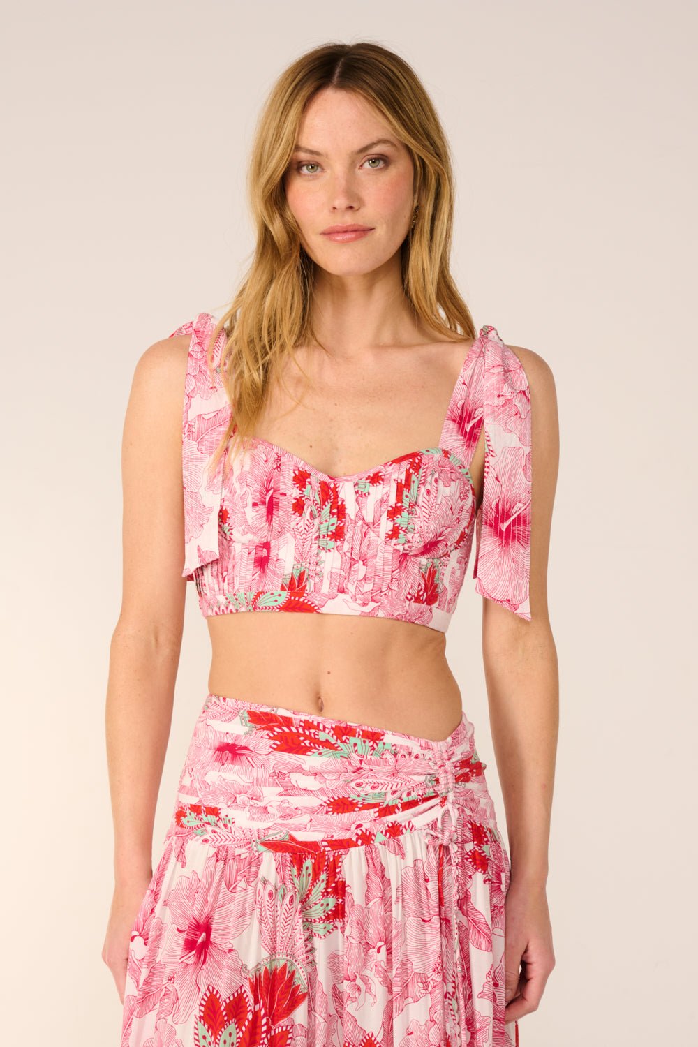 Pink Padang top – Top Carla by Poupette St Barth, view 3