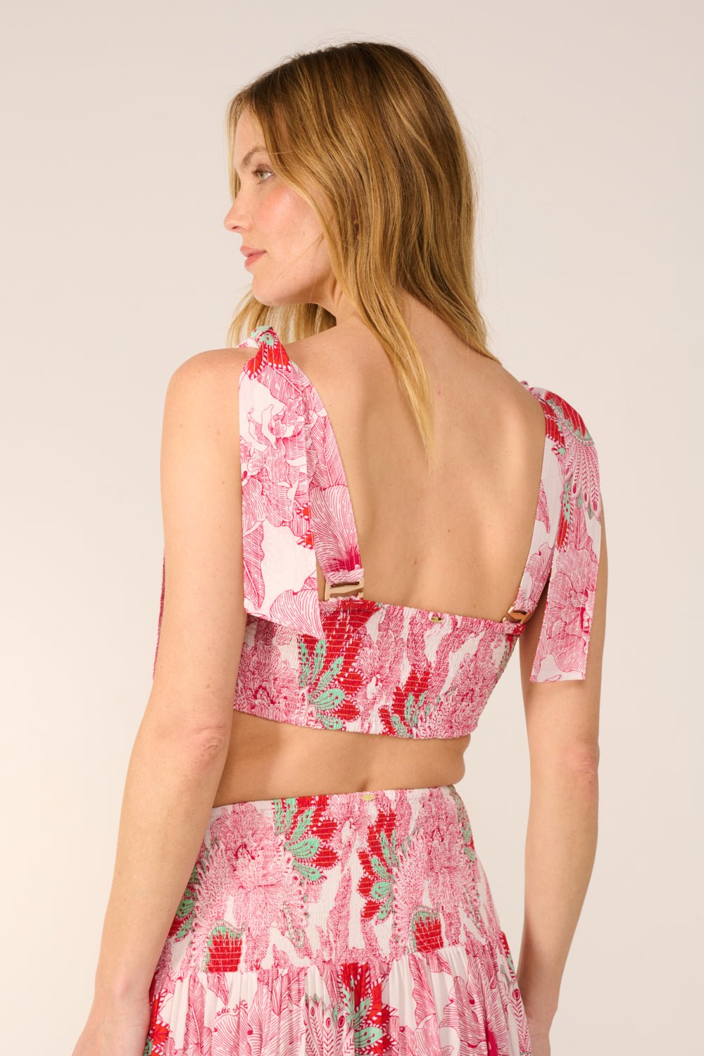 Pink Padang top – Top Carla by Poupette St Barth, view 7
