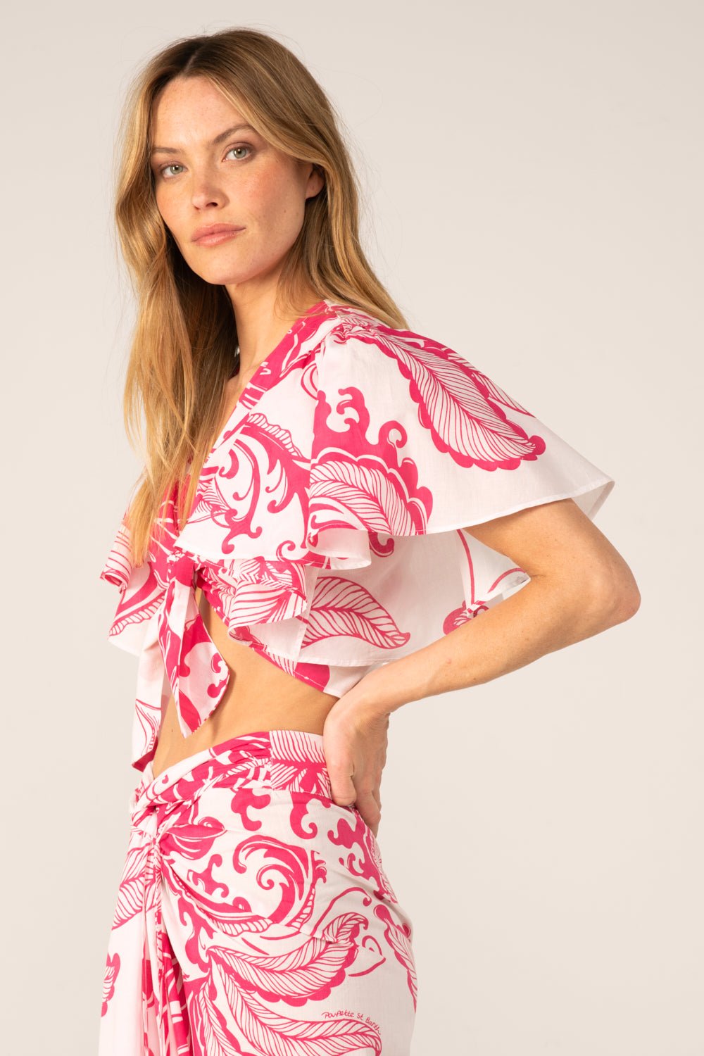 Pink Reef Wave top – Top Rose by Poupette St Barth, view 3