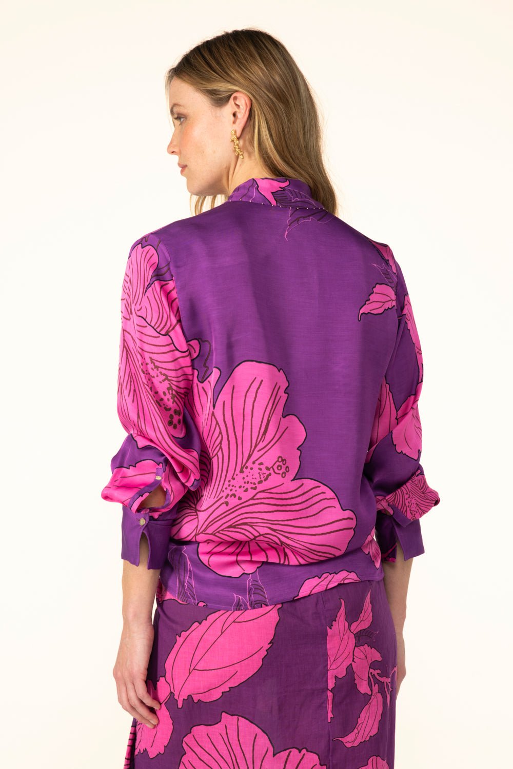 Purple Hibiscus shirt – Shirt Eileen by Poupette St Barth, view 5