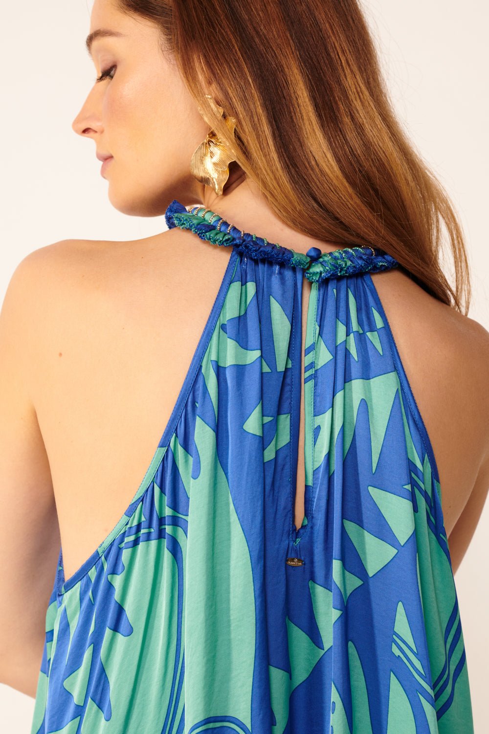 Blue Oasis top – Top Cleo by Poupette St Barth, view 5