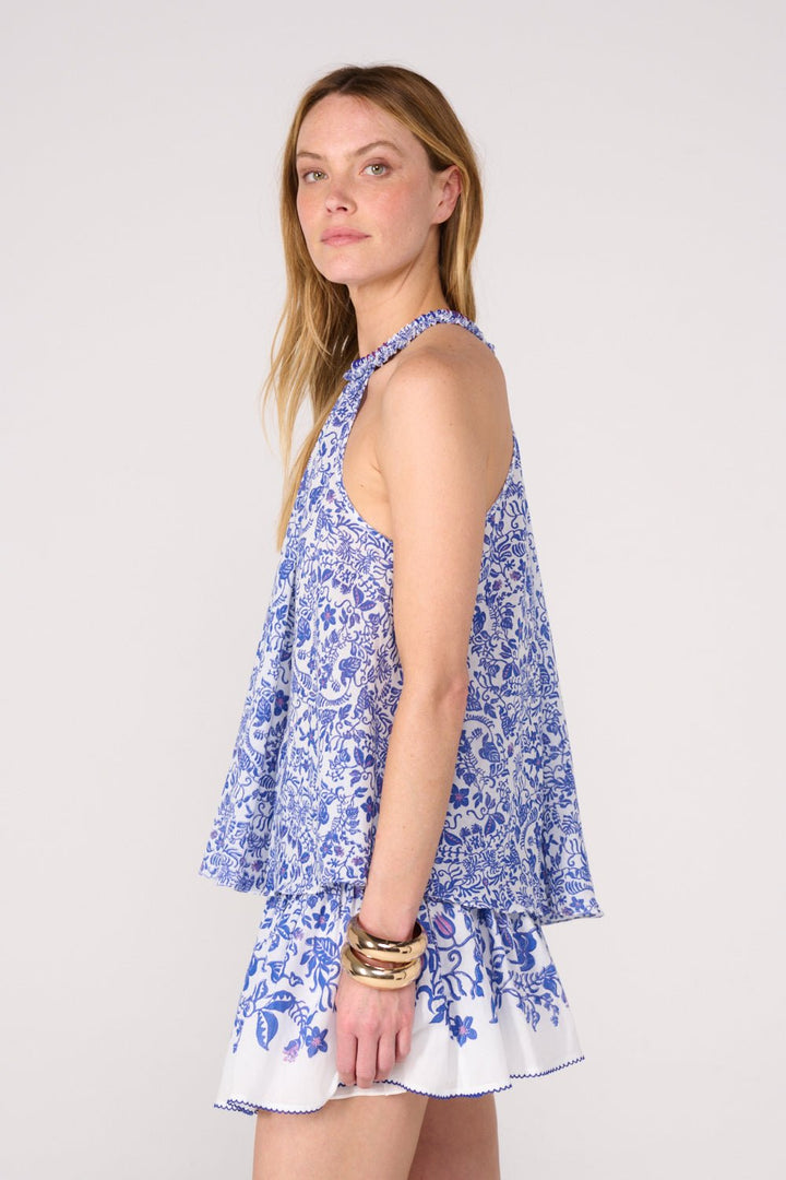 Blue Tiare top – Top Cleo by Poupette St Barth, view 5
