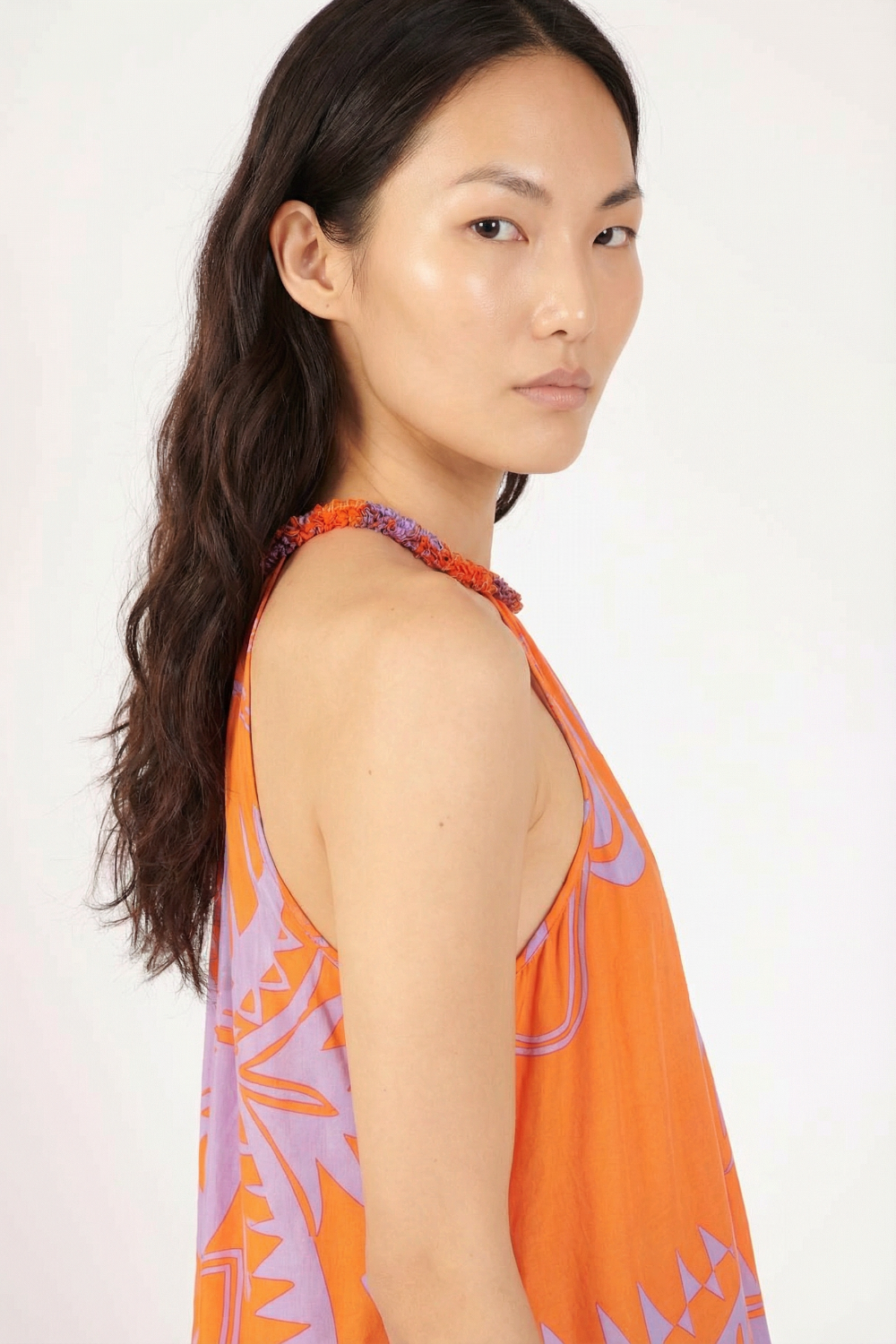 Orange Oasis top – Top Cleo by Poupette St Barth, view 3