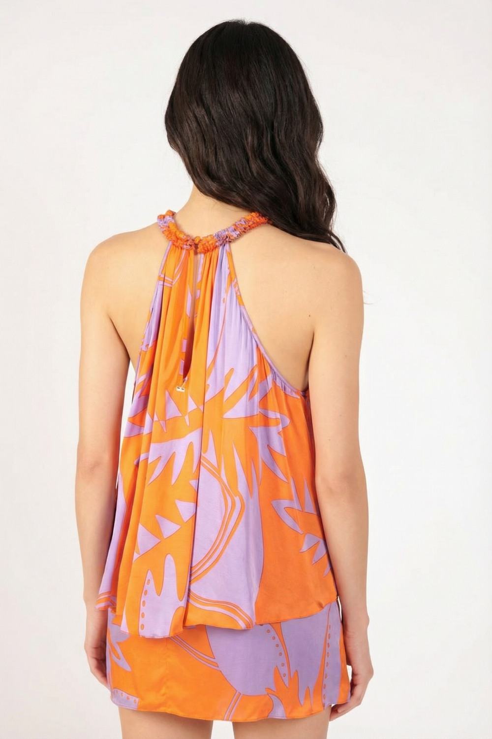 Orange Oasis top – Top Cleo by Poupette St Barth, view 4