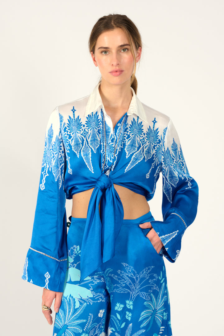 Blue Canopy shirt – Shirt Sidonie by Poupette St Barth, view 3