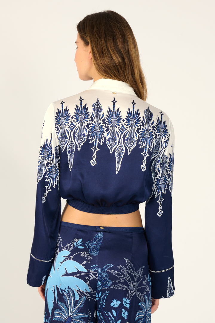 Navy Canopy shirt – Shirt Sidonie by Poupette St Barth, fabric detail