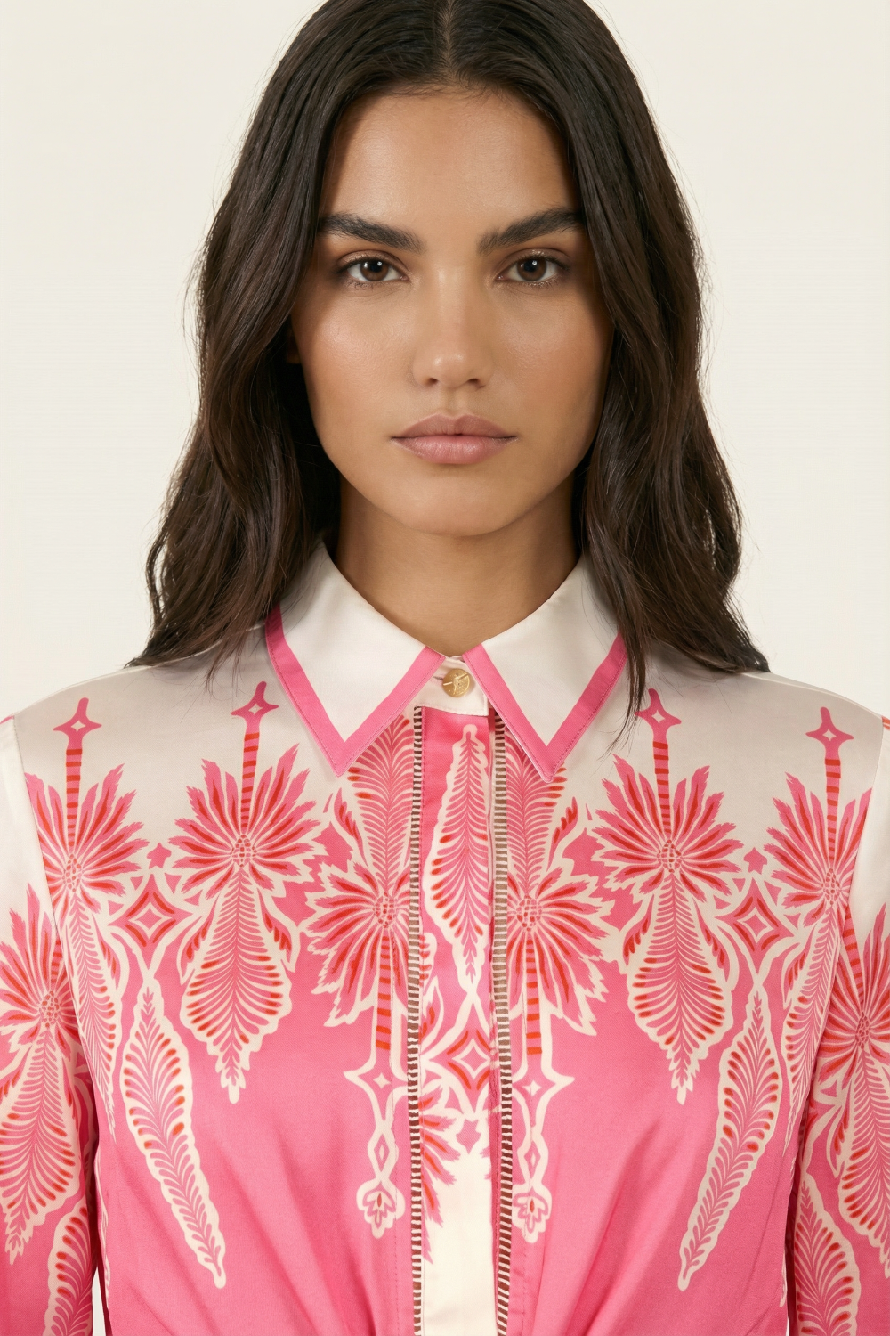 Pink Canopy shirt – Shirt Sidonie by Poupette St Barth, fabric detail